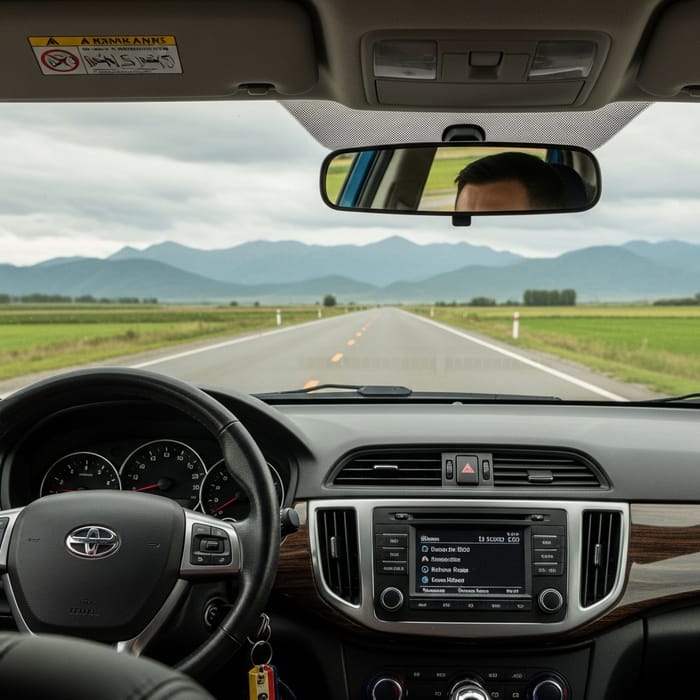 Scenic Drive: Passenger's View of Majestic Mountains Scenic Drive: Passenger's View of Majestic Mountains