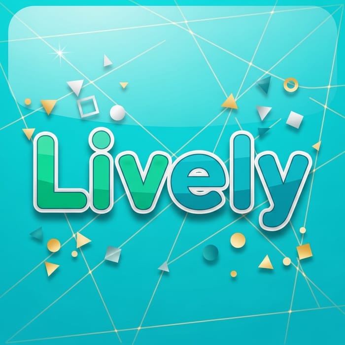 Lively Modern Typography Icon Design on Turquoise Background