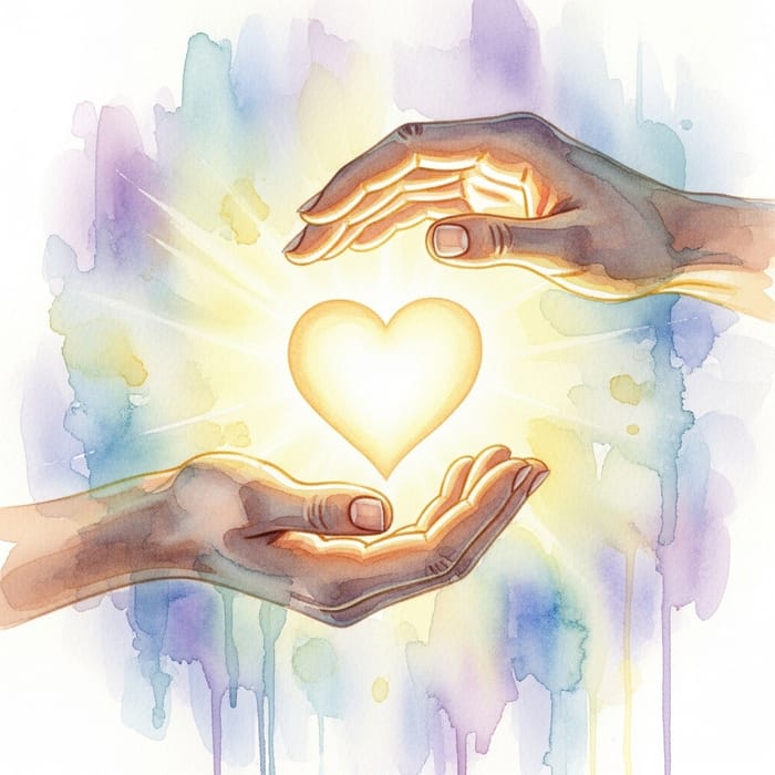 God's Love: Watercolor Painting of Divine Compassion God's Love: Watercolor Painting of Divine Compassion