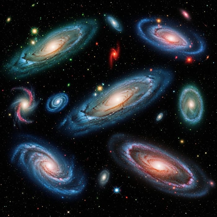 Colorful Galaxies: A Cosmic Display Colorful Galaxies: A Cosmic Display