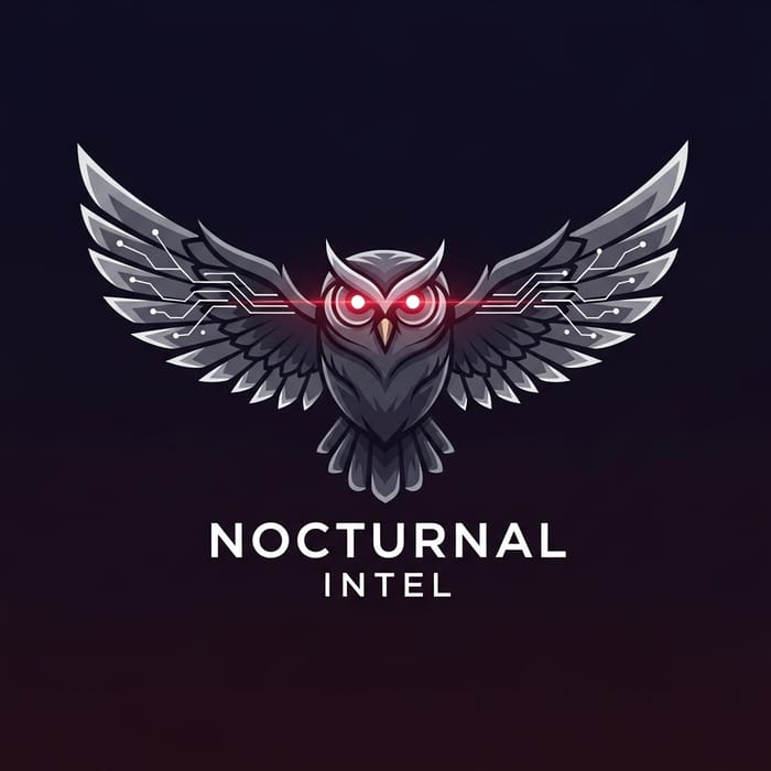 Modern Owl Logo with Illuminated Infrared LED Wings