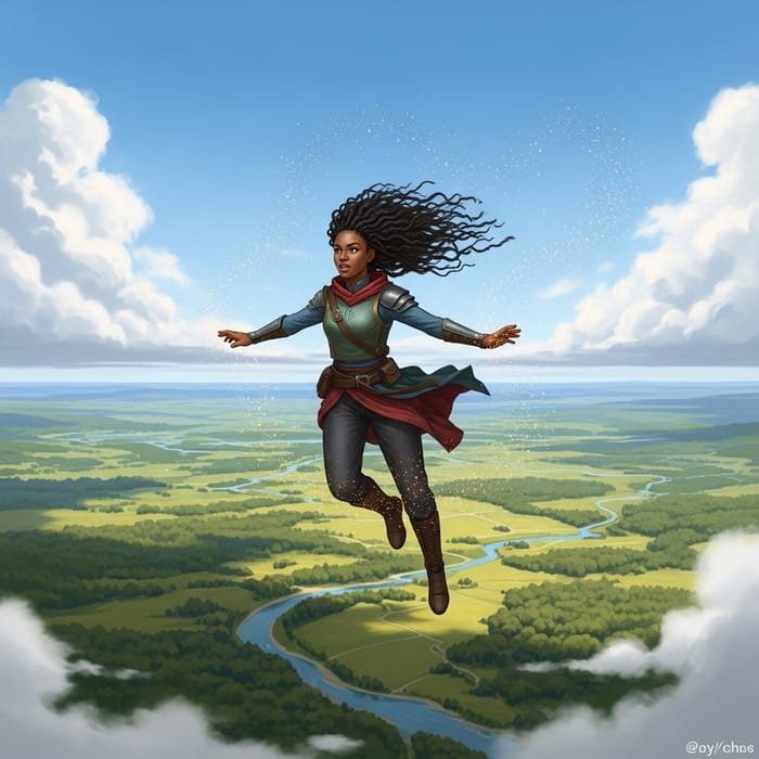 Epic Flying African Woman Adventure Epic Flying African Woman Adventure