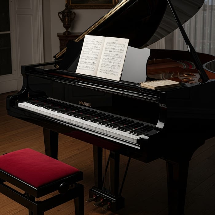 Elegant Classical Piano in Tastefully Decorated Room