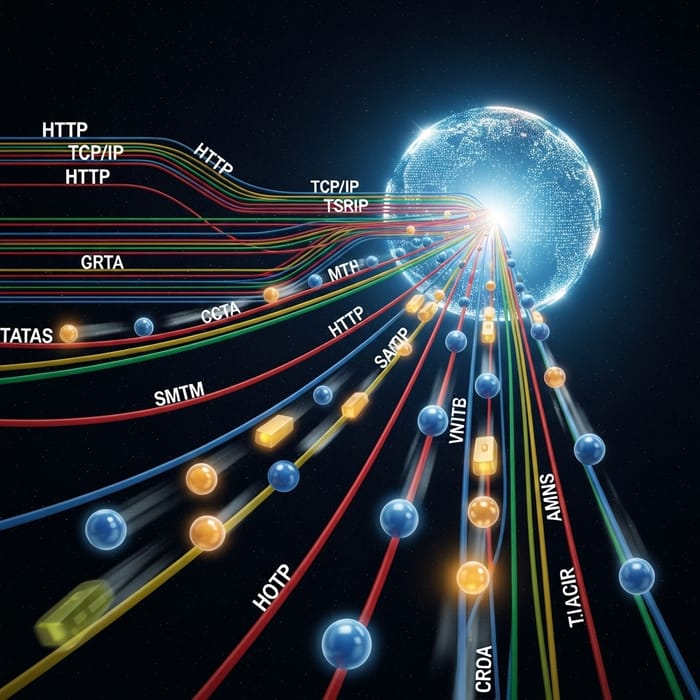 Internet Protocols Image: Visualizing the Network with Spheres and Wires