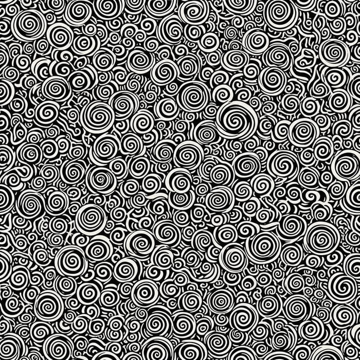 Abstract Swirly Black and White Line Art Background