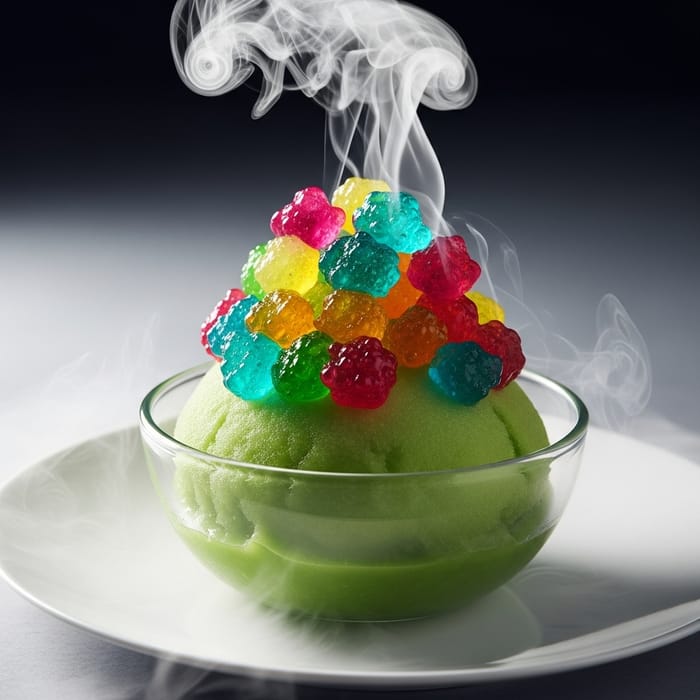 Deliciously Unique Cucamelon Flavored Sorbet with Edible Gels and Steam