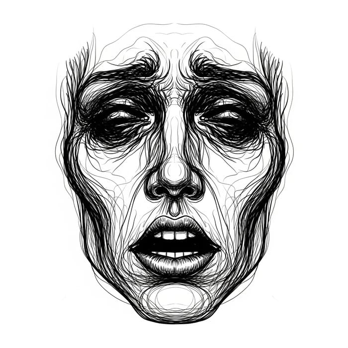 Creepy Face Illustration by Stephen Gammell