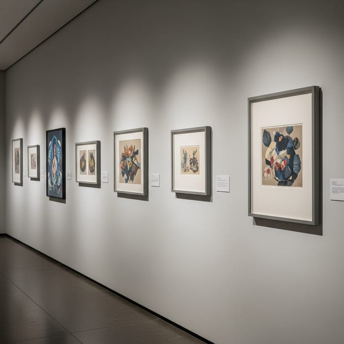 Mockup Art Wall | Grey Frames in Gallery Display Mockup Art Wall | Grey Frames in Gallery Display