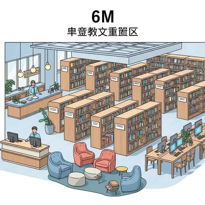 6M x 6M Dynamic Book Library | Bookshelves, Reading Area & Computer Tables 6M x 6M Dynamic Book Library | Bookshelves, Reading Area & Computer Tables