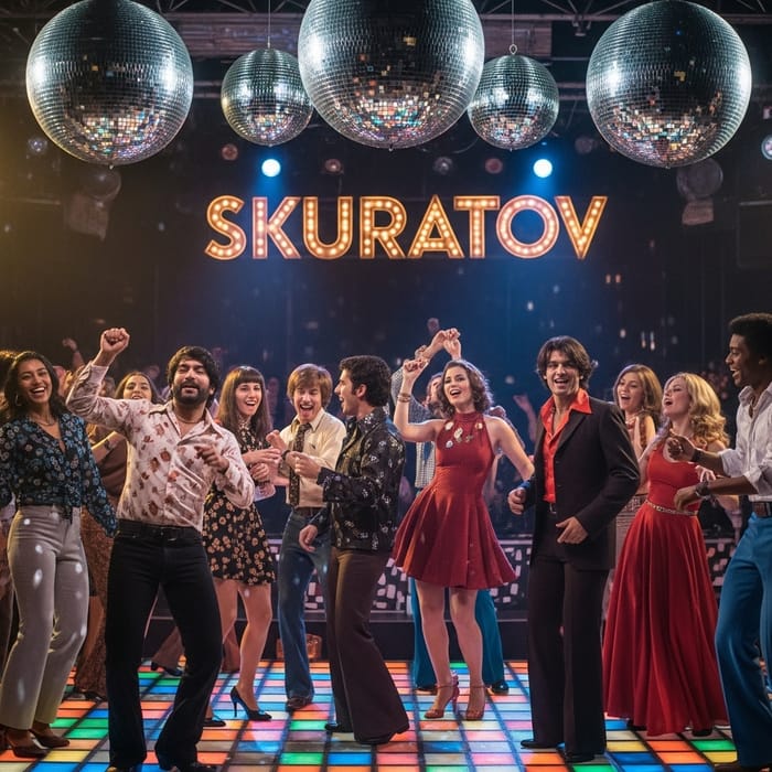Disco Party in the 70s with Energetic Dancefloor Atmosphere