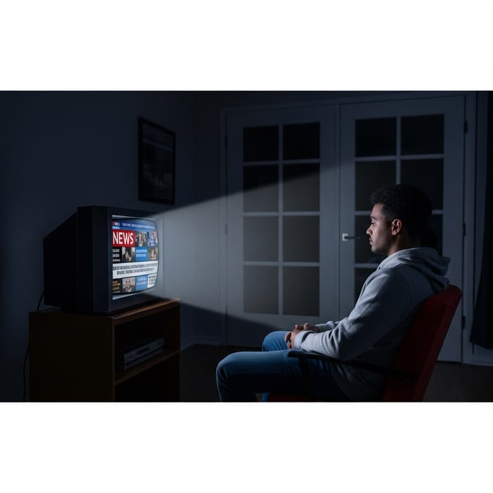 Captivated Watcher: Bewitched by False News Broadcasts