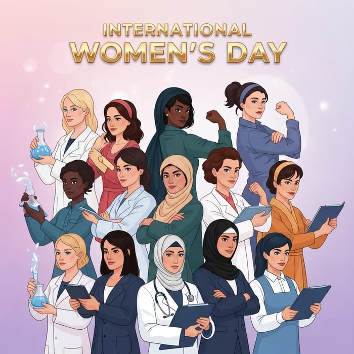 Strong, Diverse Women: Inspiring International Women's Day Poster