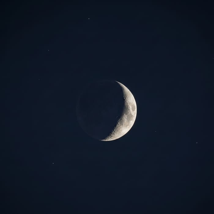 Waxing Moon Minimalist Scene