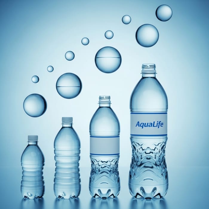 Water Droplets to Plastic Bottles - Surreal Transformation Water Droplets to Plastic Bottles - Surreal Transformation