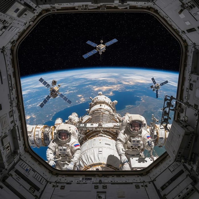 Russia in Space: Glittering Stars and Space Station Views
