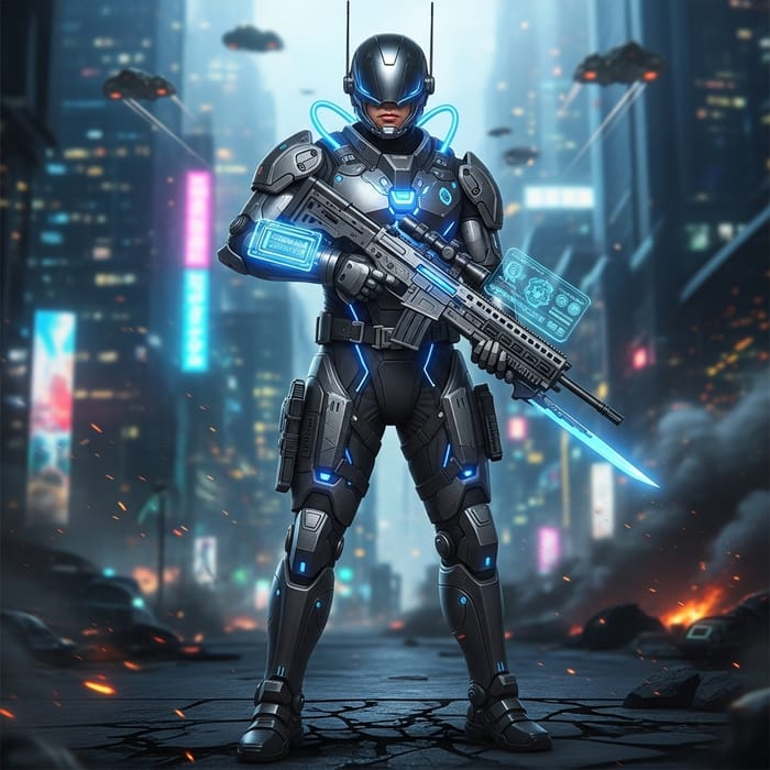 Future Soldier Full Length Front View Future Soldier Full Length Front View