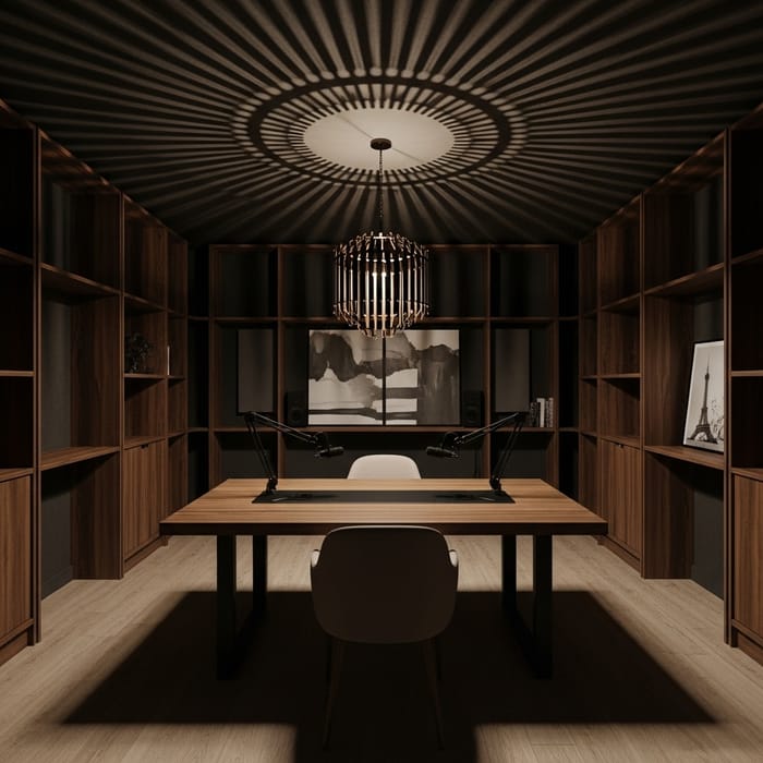 Serene Podcast Room with Ambient Light Serene Podcast Room with Ambient Light