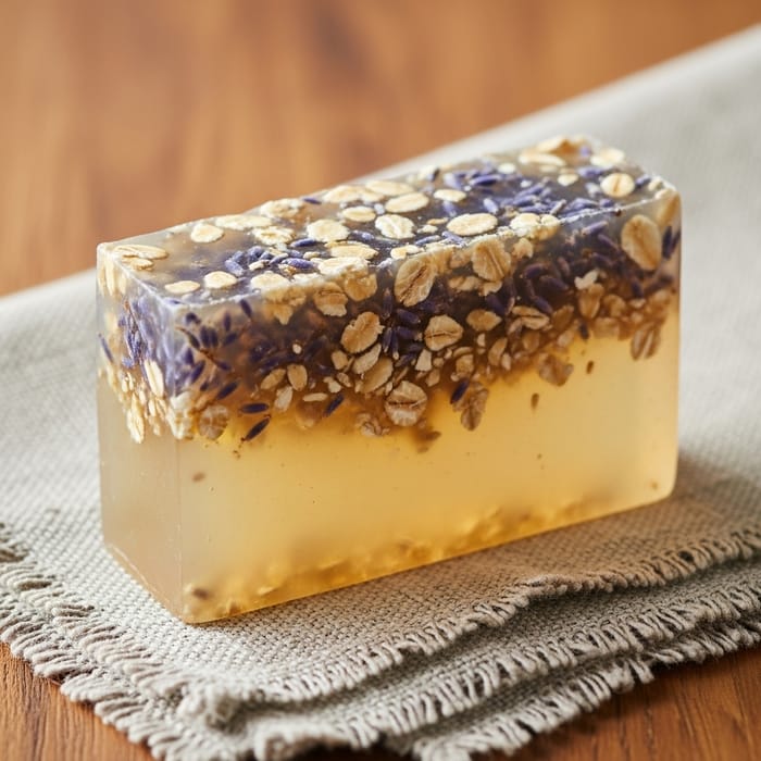 Natural Handmade Soap with Lavender, Honey & Oats