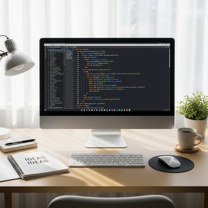 Minimalistic HTML Coding Scene | Clean Design