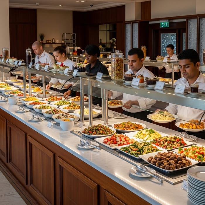 Exquisite Buffet Counter Experience at Plush Restaurant