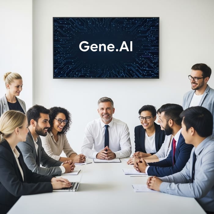 Tech Company Director & Experts Discussing Gene.AI Applications