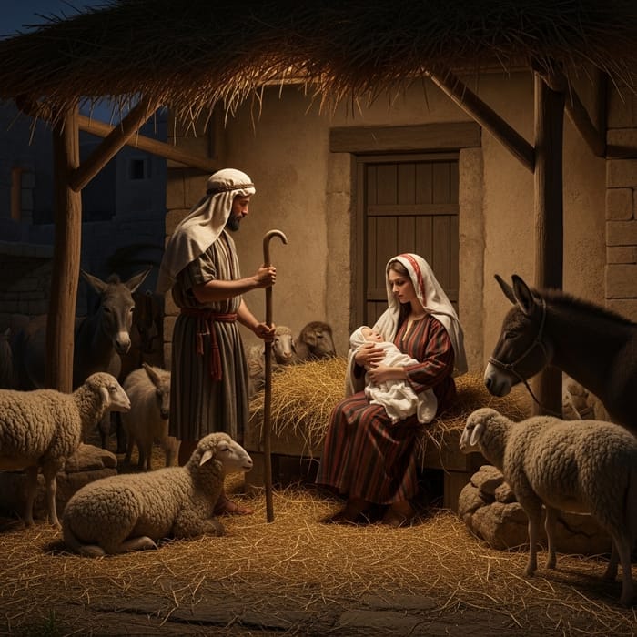 Bethlehem Nativity Scene with Jesus, Mary & Joseph - 4 BCE