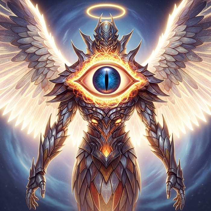 Biblical Angel Boss with Glowing Eye Rings | Towering and Intimidating Biblical Angel Boss with Glowing Eye Rings | Towering and Intimidating
