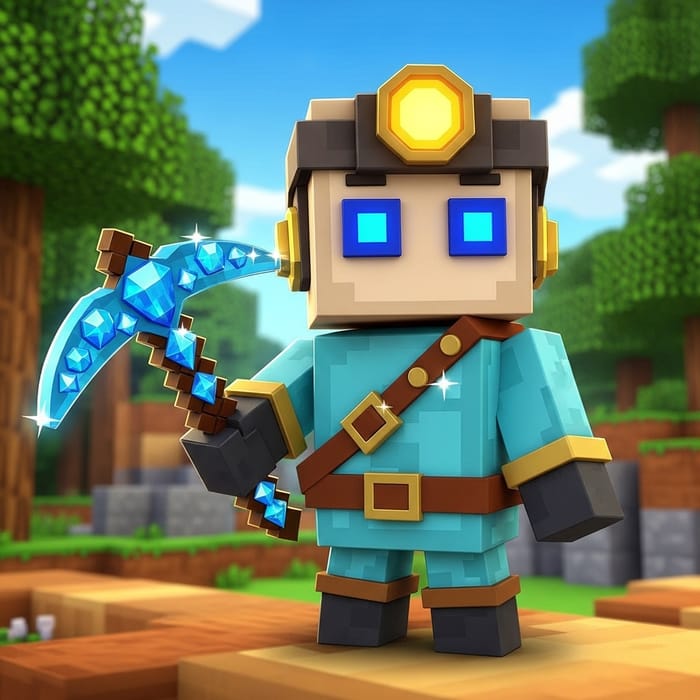 Blocky Game Character YouTube Avatar Design