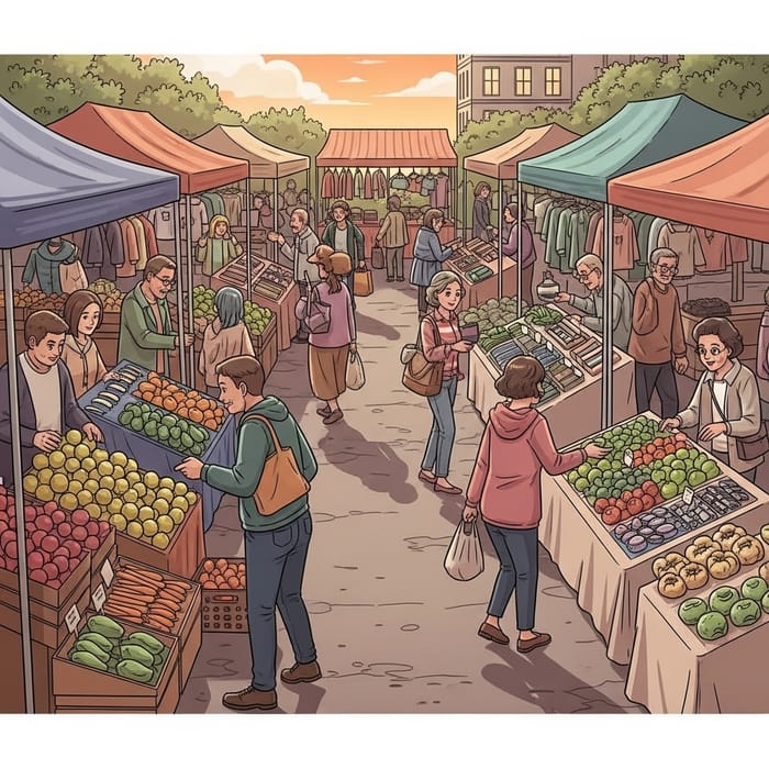 Energetic Open-Air Market: Fresh Produce, Handmade Goods & More Energetic Open-Air Market: Fresh Produce, Handmade Goods & More
