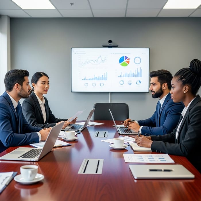 Interview Business Meeting in Modern Conference Room