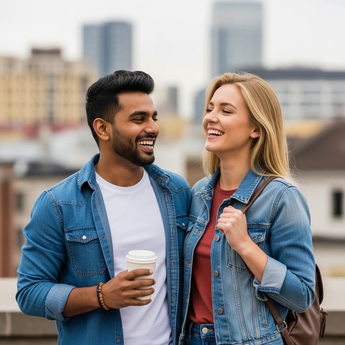 Close-Knit Friendship Across Cultures: South Asian Male & Caucasian Female Besties Close-Knit Friendship Across Cultures: South Asian Male & Caucasian Female Besties