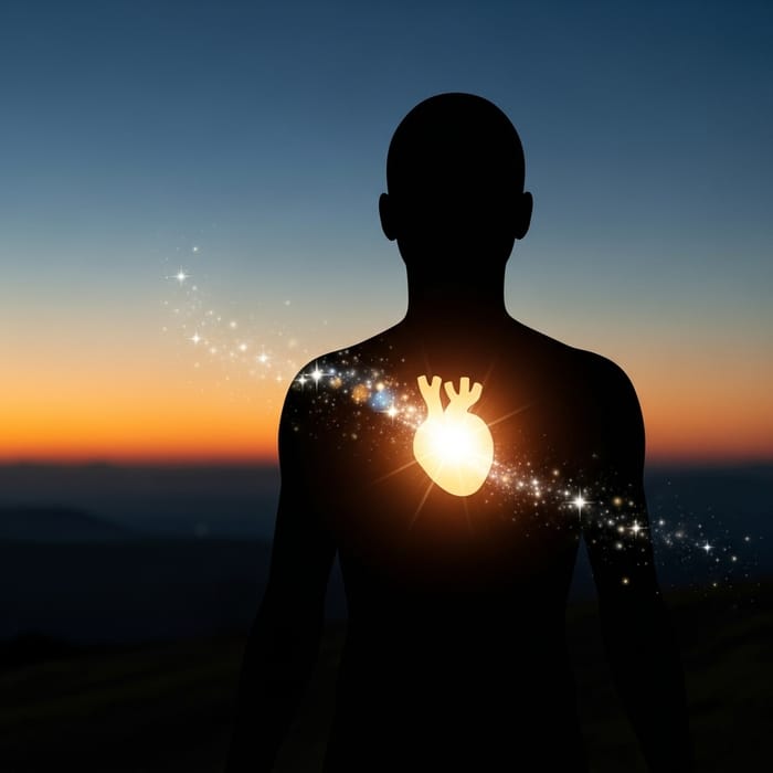 Shine Bright: Silhouette Embracing Inner Light of Hope Shine Bright: Silhouette Embracing Inner Light of Hope