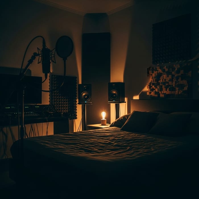 Studio-Ready Dark Room with Central Bed Studio-Ready Dark Room with Central Bed