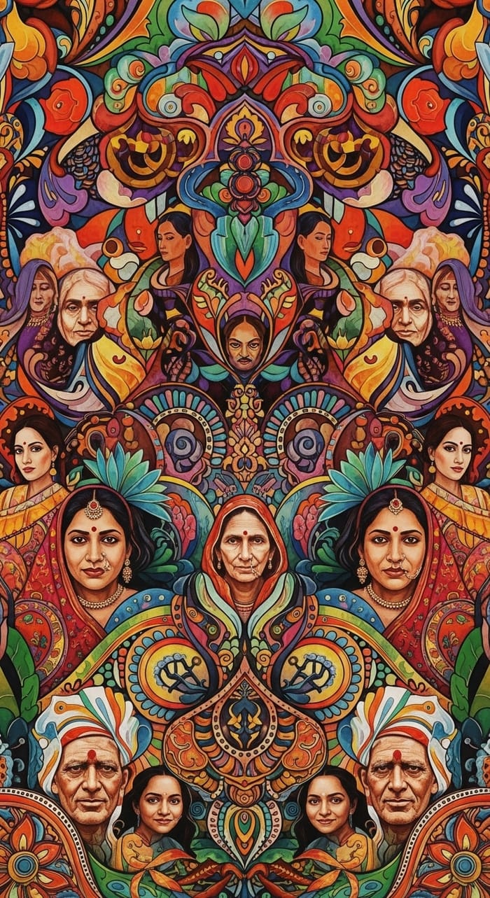 Vibrant Indian Culture Composition | Unity in Diversity