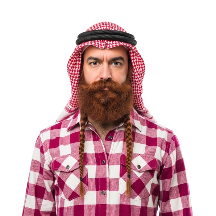 Fiery Red Beard Lumberjack Exuding Confidence & Strength