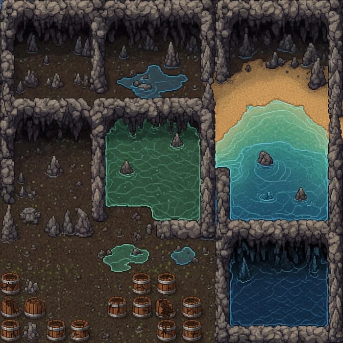 Creating Pirate-Themed Cave Environment Tiles