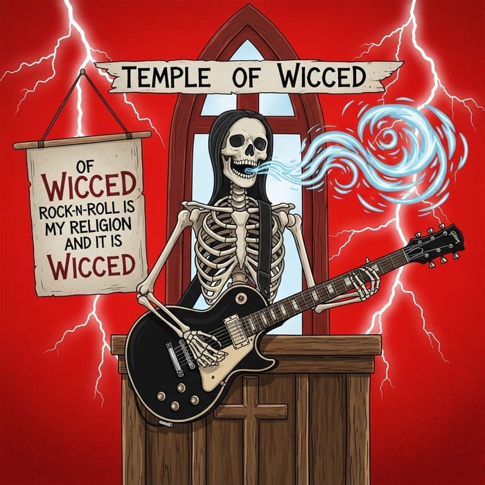 Temple of Wicced: Eerily Captivating Rock -n- Roll Skeleton Preacher Temple of Wicced: Eerily Captivating Rock -n- Roll Skeleton Preacher