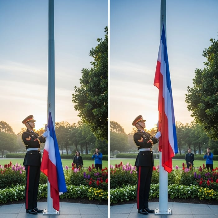 How to Raise a Country Flag: Step-by-Step Illustration