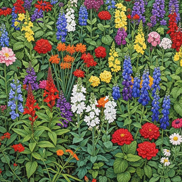 Delicate Floral Art in Vibrant Colors Delicate Floral Art in Vibrant Colors