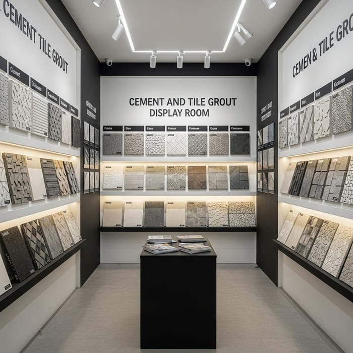 Compact Cement & Tile Grout Display in Modern Setting