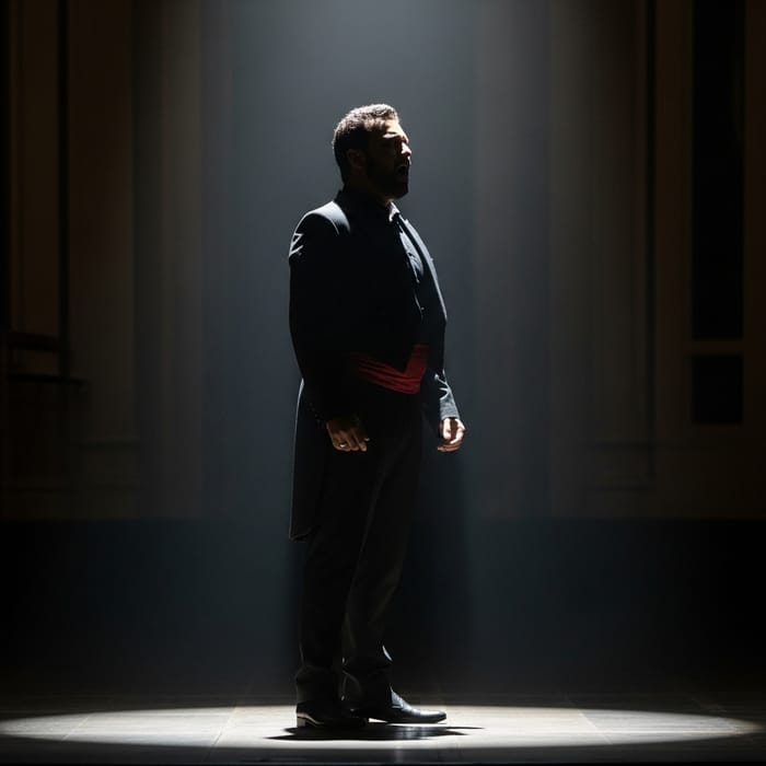 Passionate Male Opera Singer Silhouette | South Asian Descent