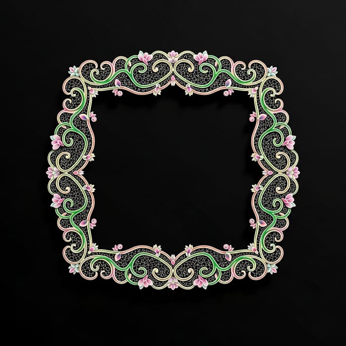 Elegant 3D Wedding Frame with Intricate Floral Details Elegant 3D Wedding Frame with Intricate Floral Details