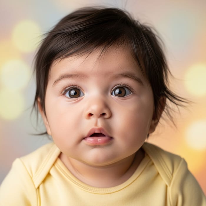 Adorable Hispanic Baby in Pastel-Colored Onesie Adorable Hispanic Baby in Pastel-Colored Onesie