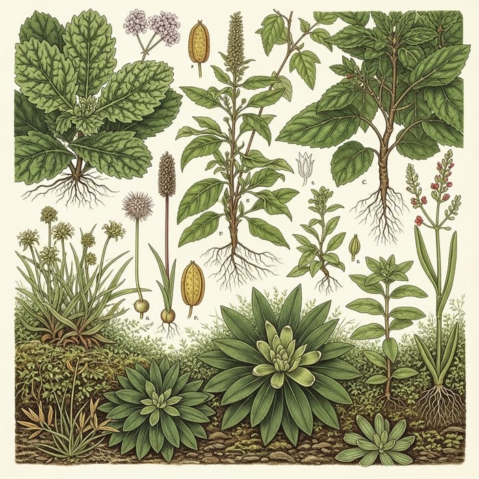 Diverse Plant Illustrations | Nature's Beauty