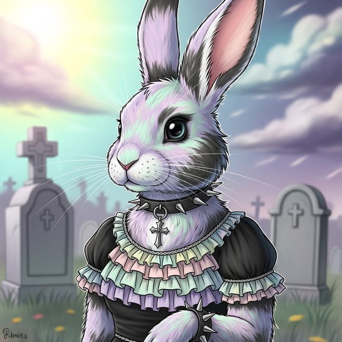 Pastel Goth Rabbit | Dark & Soft Colors Stylishly Blend Pastel Goth Rabbit | Dark & Soft Colors Stylishly Blend