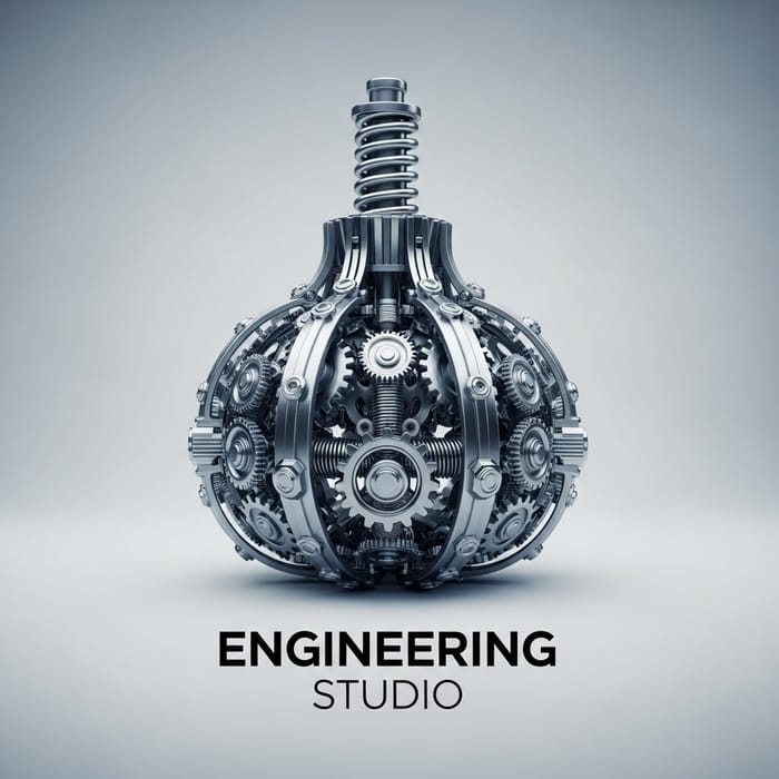 Intricate Mechanical Gear Mascot - Engineering Studio