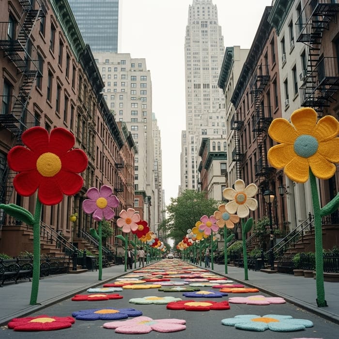 Captivating Knitted Flowers in New York | Kodak Vision3 500