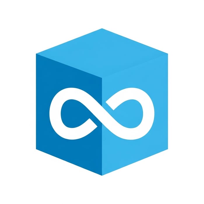 Nginx Minimalist Logo Art: Cubic Symmetry in Blue