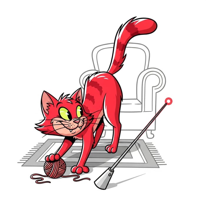 Retro Red Hair Cartoon Cat from the 80s