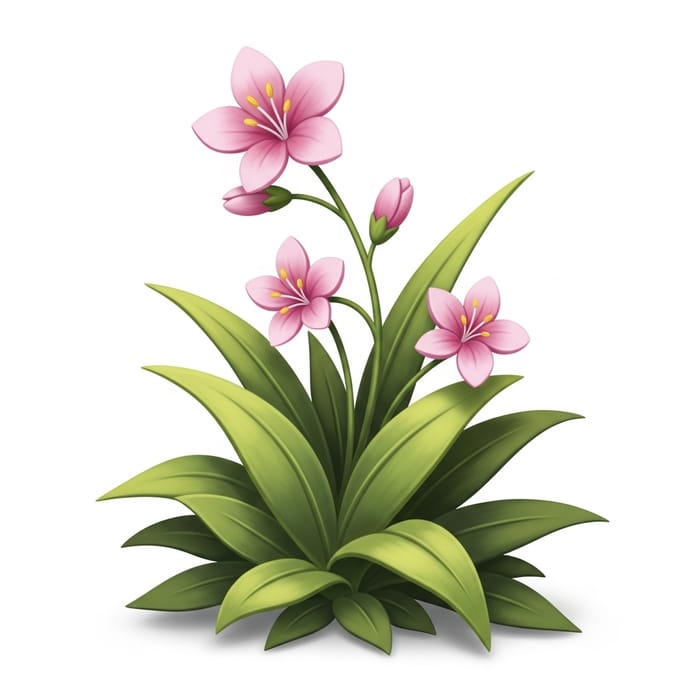 Vibrant Pink Cartoon Plant - Fantasy-inspired Digital Painting Vibrant Pink Cartoon Plant - Fantasy-inspired Digital Painting